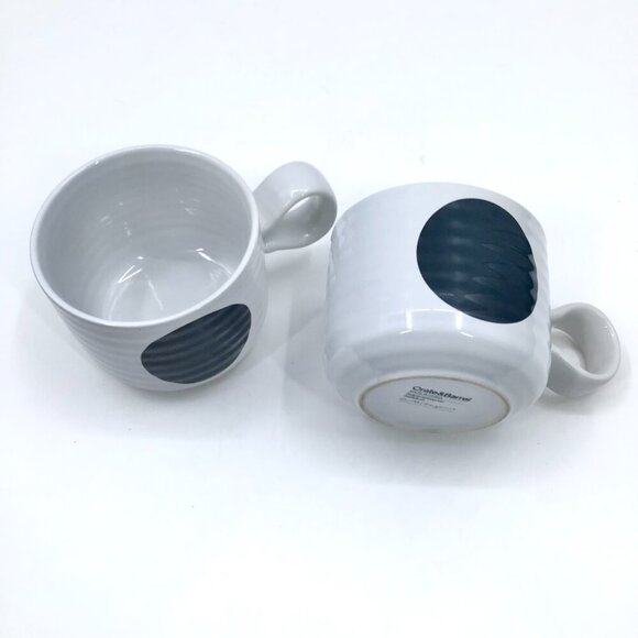 Crate &Barrel Black Dot Cappucino Coffee Mugs Camilla Engdahl Swedish Minimalist - Picture 4 of 9